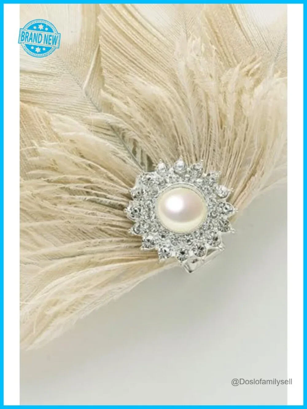 Peacock Feather Hair Clip Fascinator with Rhinestones Roaring 20s Headpiece